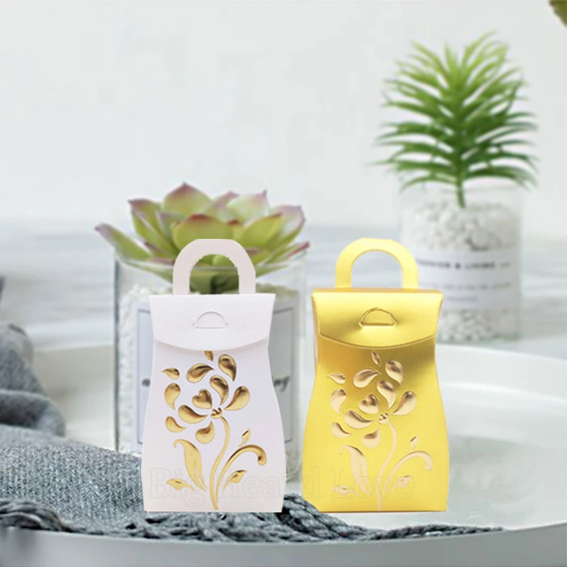 25pcs White/Golden Wedding Candy Box Gift Bag Gifts for Guests Decoration Paper Party Supplies | Дом и сад