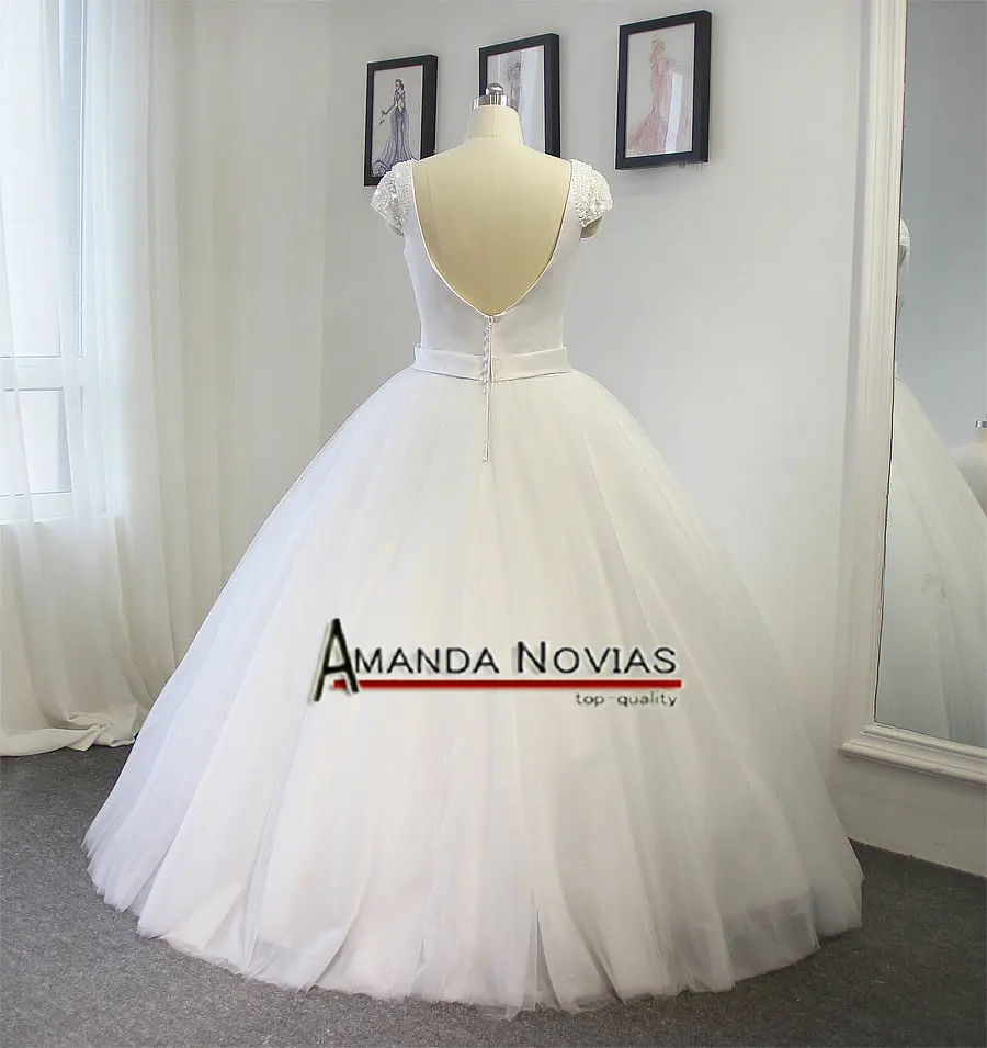 Простое но элегантное бальное платье в пол свадебное с открытой спиной|ball gown wedding