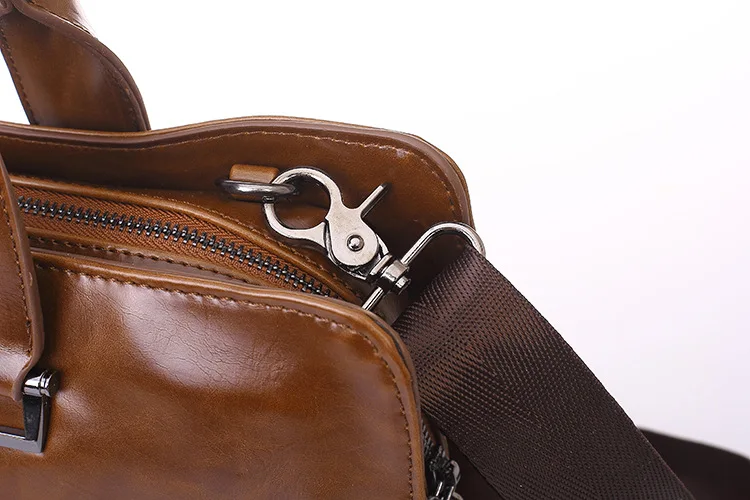 Classic Woman Men's Briefcases Leather Business Office Computer Laptop Bags austere Vintage Shoulder Crossbody For ipad Men | Багаж и