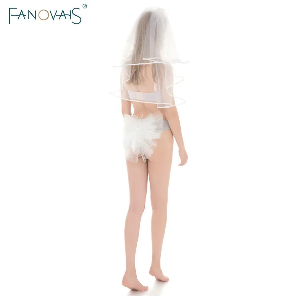 Реальные фотографии Девичник Вечеринка Booty Veil Group Бикини фаты Идеи для свадебной