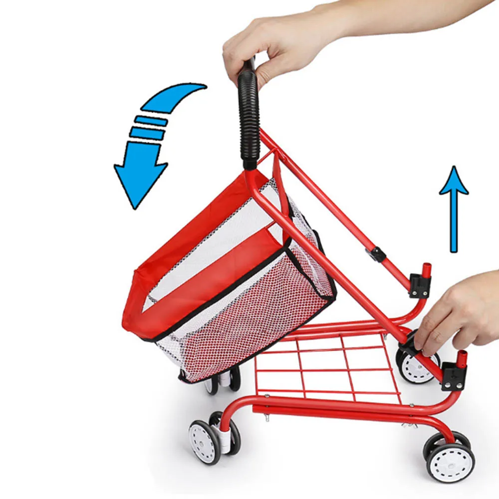 

Children's Simulation Play House Toy Shopping Cart Toy Large Baby Supermarket Trolley Fruit Give Boys And Girls The Best Gift