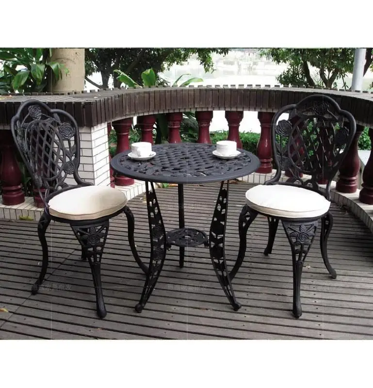 Three-piece cast aluminum chairs balcony minimalist fashion modern patio furniture garden chair white | Мебель