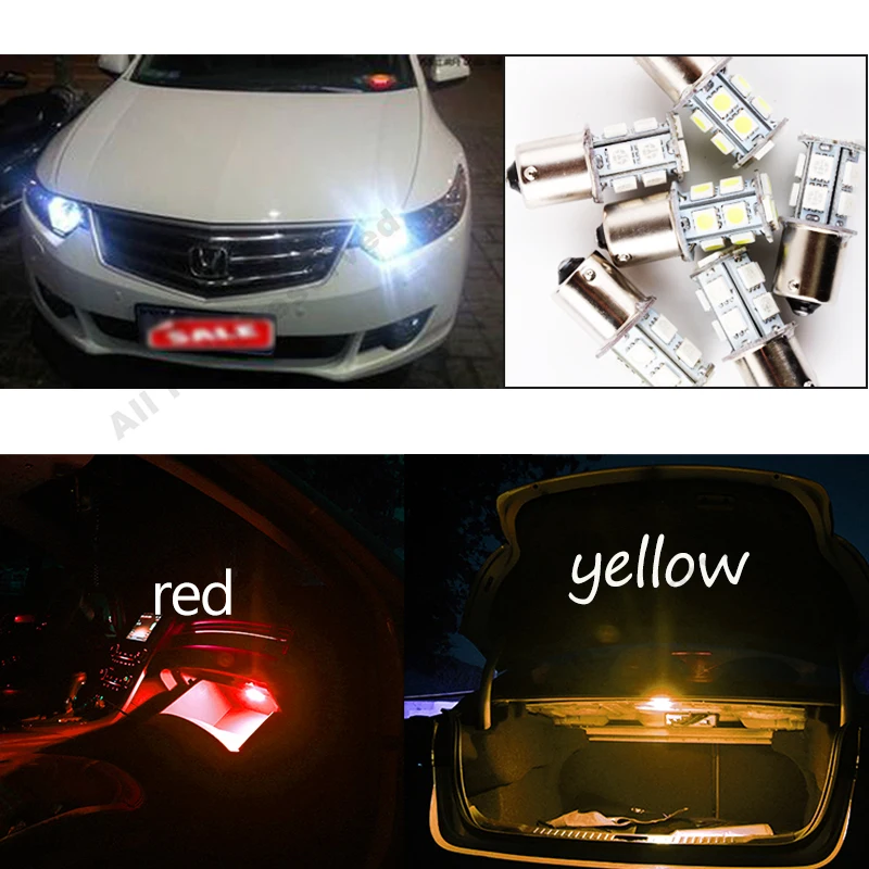 10 шт. 1156 BA15S светодиодный 13 SMD r5w задний фонарь стоп-сигнал поворота s25 ba15s p21w
