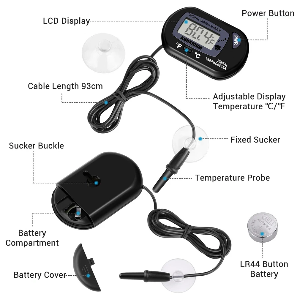 NICREW термометр для аквариума цифровой ЖК-экран сенсор проводные аксессуары