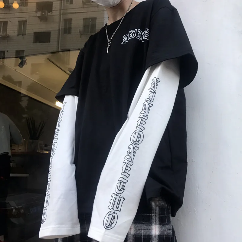 Neploe Harajuku поддельные два предмета свитшоты 2019 новый принт худи с надписью