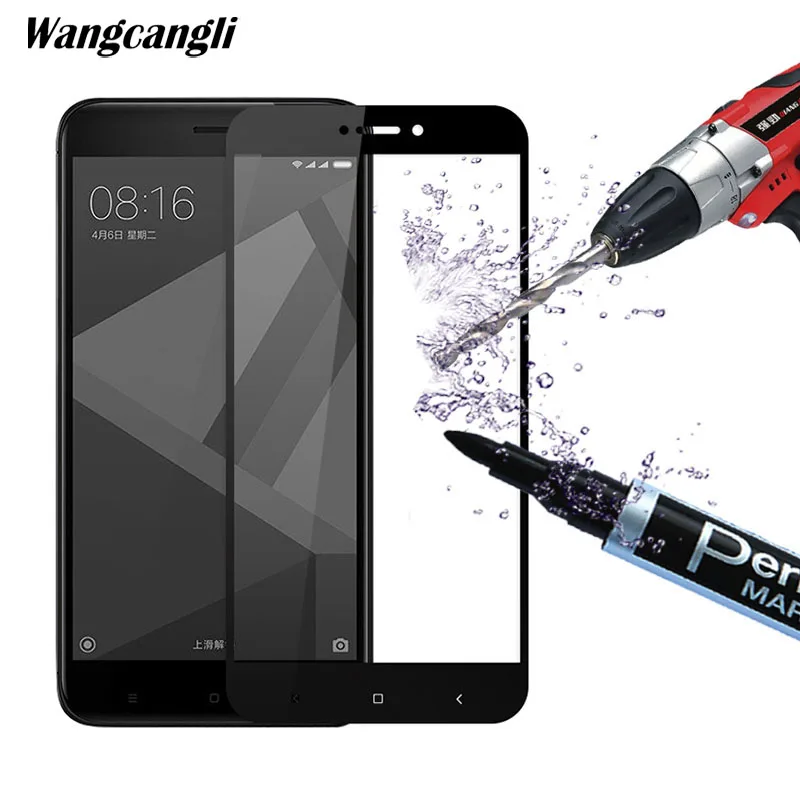 Wangcangli полное покрытие экрана протектор для Xiaomi Redmi 4X Стекло на закаленное стекло
