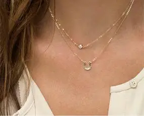 Лидер продаж 2018 модное ожерелье с цепочкой из цинкового сплава многослойное