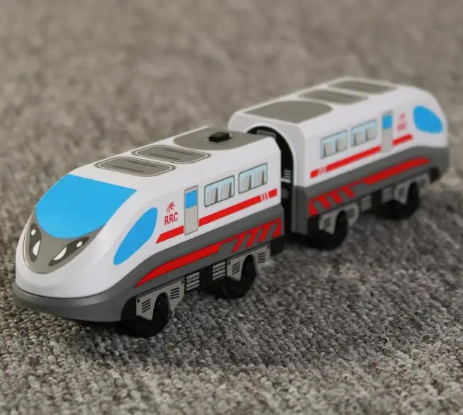 Model 6 Электрический паровозик, магнитный соединитель, работающий от батареи, игрушечный поезд, совместимый с Brio, паровозик, подарок для мальчиков, детские игрушки - Цвет: Model 6