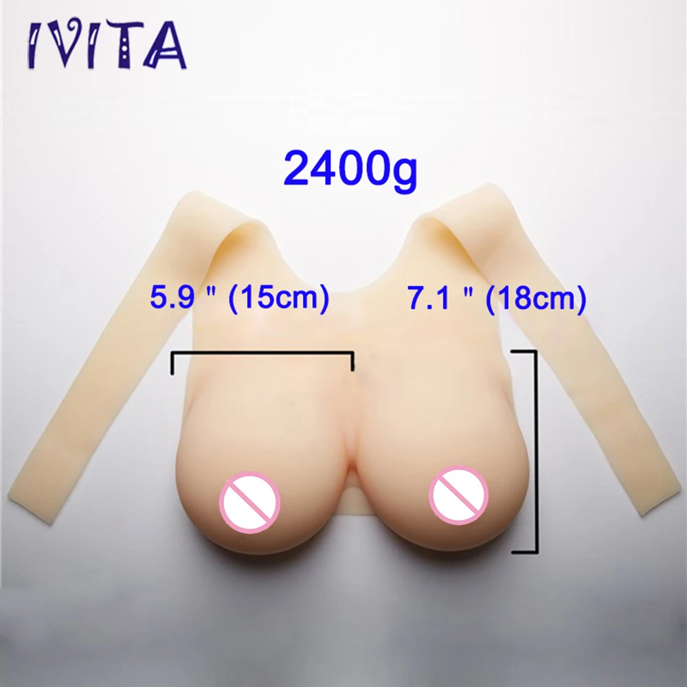 IVITA 2400 г белые реалистичные силиконовые формы груди поддельные для трансвеститов