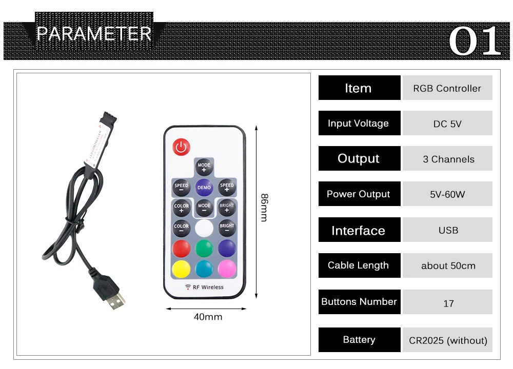 USB RGB светодиодный Управление; 5V светодиодный полосы светильник дистанционного Управление 4pin гнездовой разъем для светодиодный полосы RGB диммер постоянного тока, характеристики 5В JQ