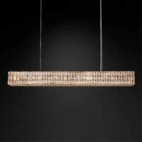 led e14 retro american iron crystal clear rectangle lustre chandelier lighting suspension luminaire lampen for dinning room