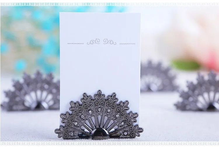 

200Pcs/lot Table Decoration Casamento Vintage Peacock Place Card Holder Wedding Party Decoration Wedding Centerpieces Decoracao