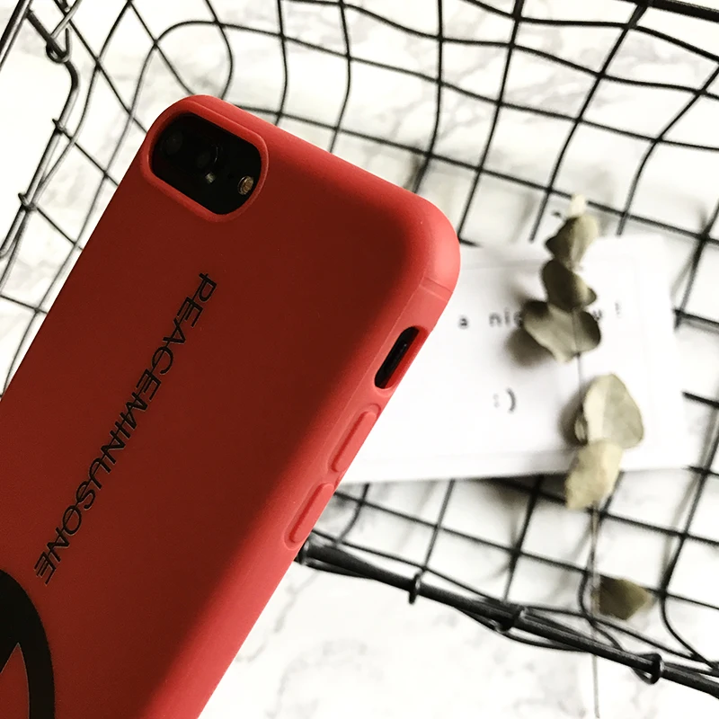 Netarlier New Fashion GD Big Bang Anti War Letters Design Phone Case For iPhone 6 6sPlus 7 7Plus High Quality Red TPU Soft Cover |
