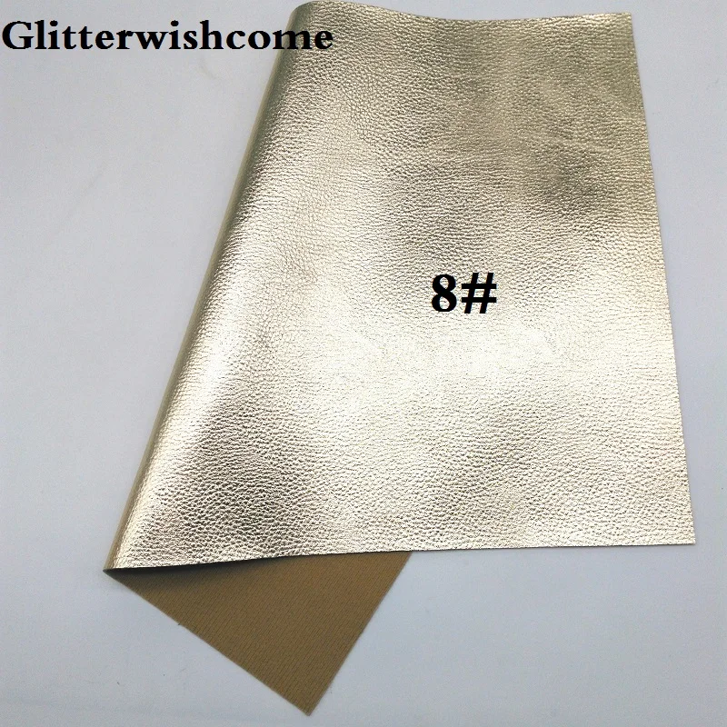 8 Glitterwishcome 21X29 см A4 Размер синтетическая кожа, металлическая кожа, личи зерна искусственная из искусственной кожи Ткань Винил для бантов, GM030A - Цвет: 8