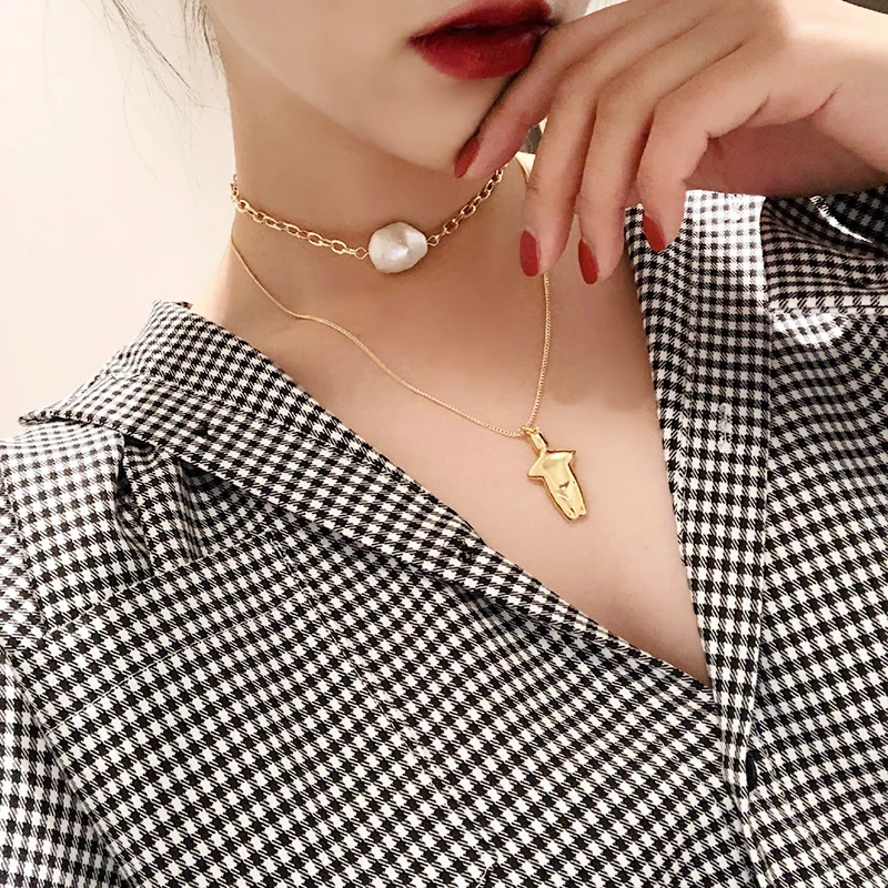 

Peri'sBox Unique Chic Body Shaped Pendant Necklace for Women Gold Layered Necklaces Jewelry Gifts