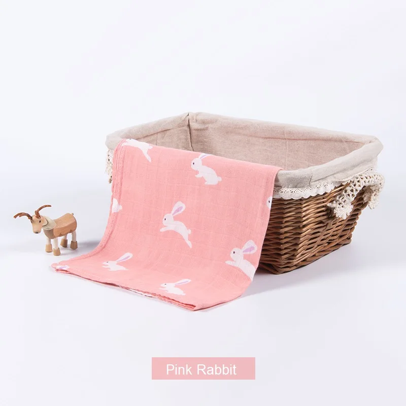 Pink Rabbit Муслиновое Пеленальное бамбуковое детское ежемесячное одеяло с единорогом мягкое банное полотенце для новорожденного пеленки для младенца одеяло для коляски s детская накидка Inbakeren - Цвет: Pink Rabbit