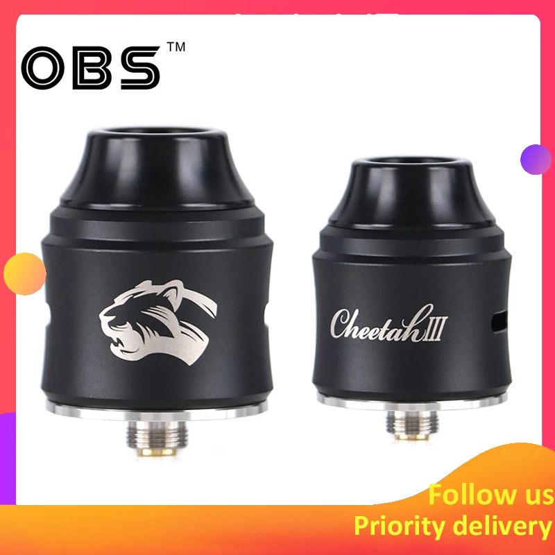 2 шт. бак для вейпа OBS Cheetah III RDA с 25 миллиметровым наконечником 810 капельного