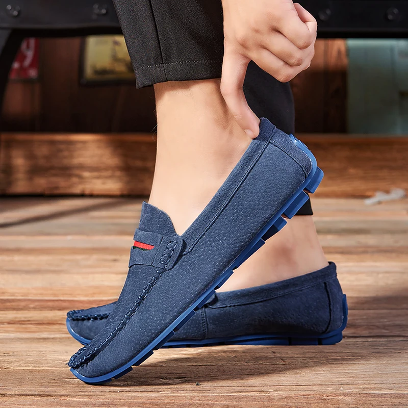 Big Size 38-48 Pigskin Loafers 4 Color Slip-On Breathable Boat Shoes Men New Arrival Casual Soft Moccasins Fashion Driving | Обувь