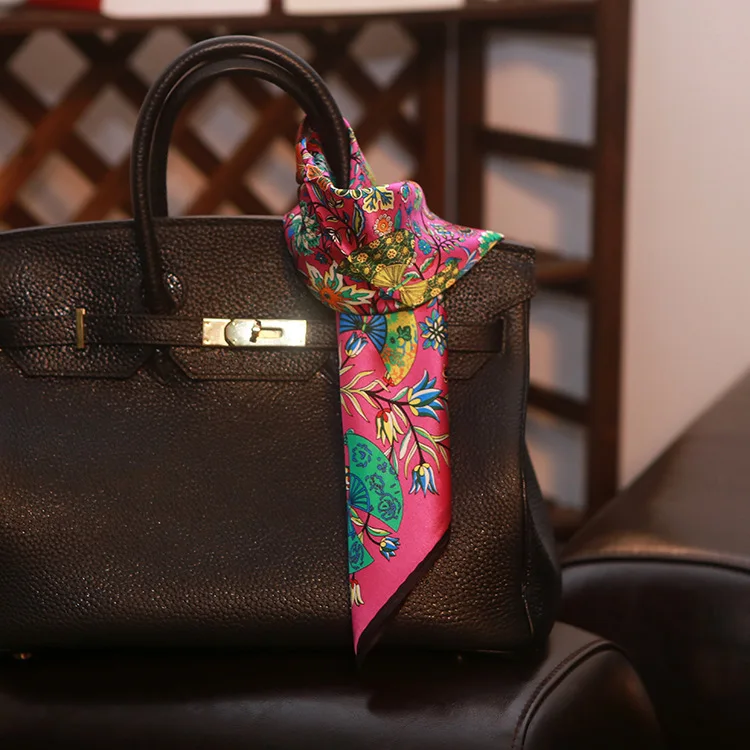 Великолепный шелковый шарф Цветной с цветочным принтом маленькие квадратные