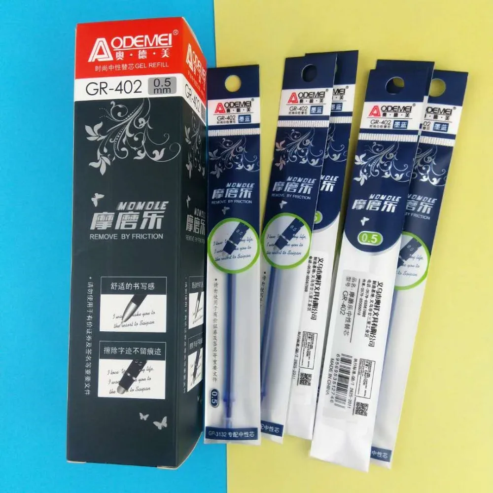 12Pcs/Set Office Gel Pen Erasable Refill Rod Magic 0.5mm Blue Black Ink School Stationery Writing Tool Gift | Канцтовары для офиса