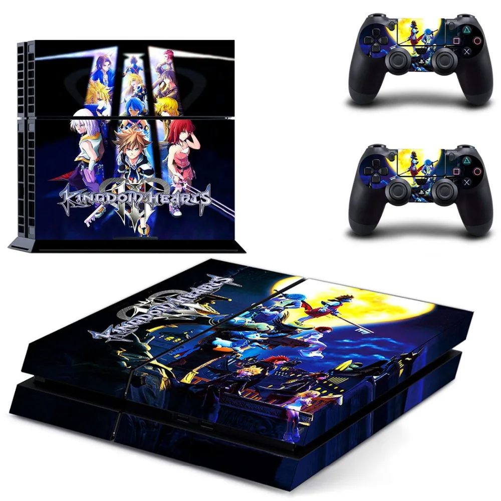 Наклейка для консоли PlayStation 4 и 2 шт. чехлов контроллеров PS4 s Vinyl Kingdom Hearts 3|Наклейки|