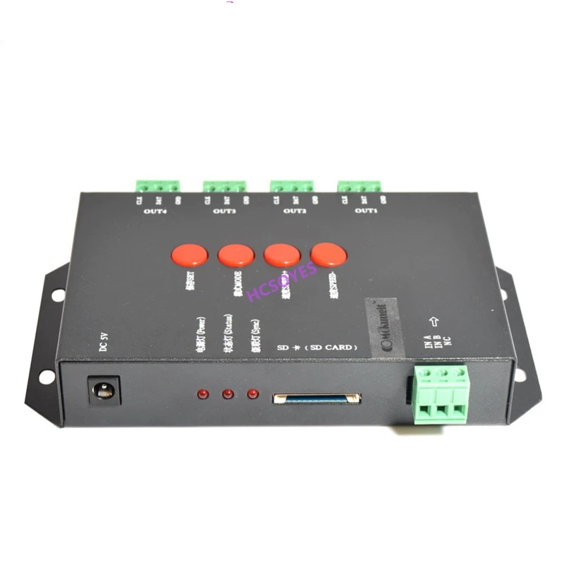 Светодиодный RGB-контроллер T4000S настраиваемая SD-карта 5 в постоянного тока sk6812 WS2812B