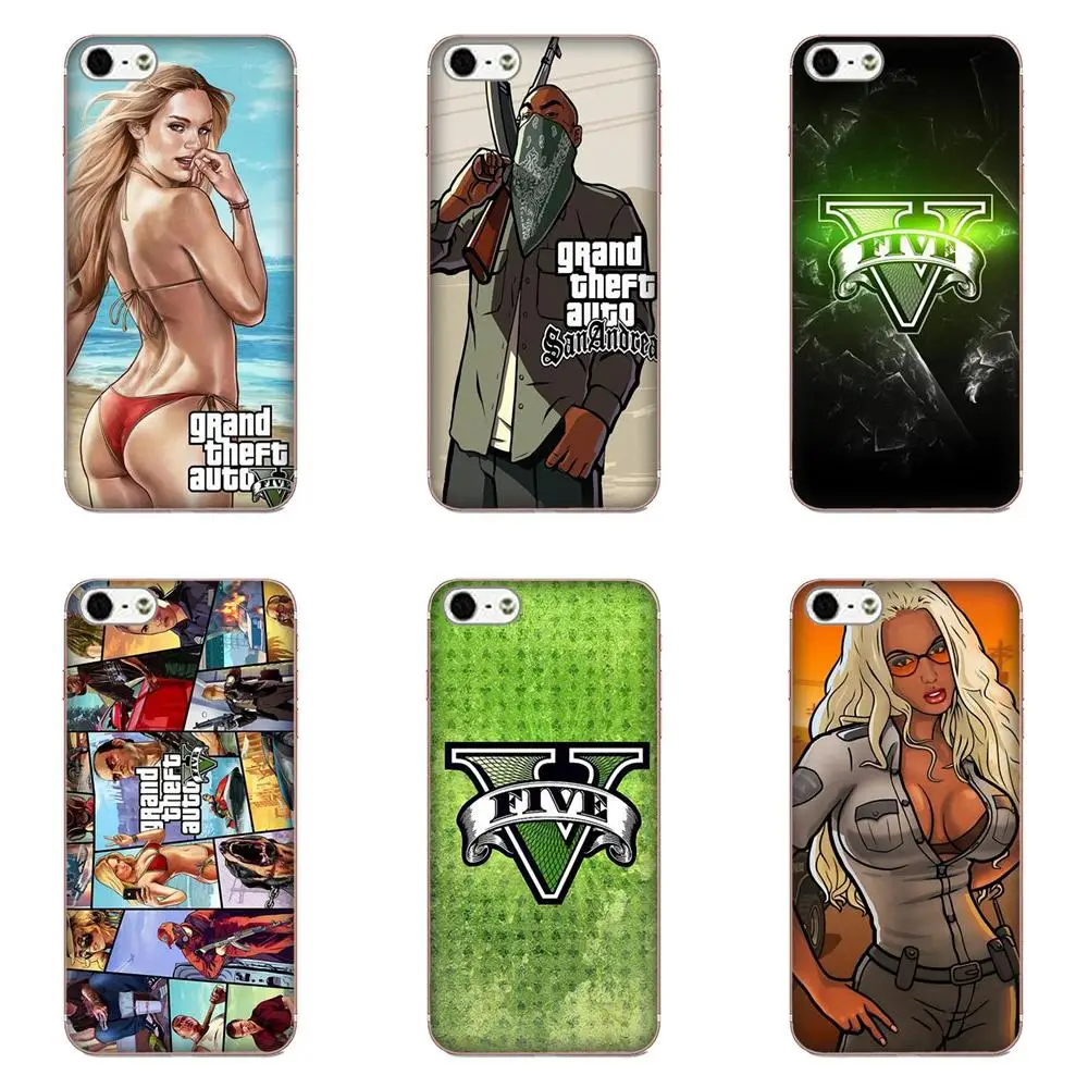 Grand Theft Auto Gta 5 1 мягкий силиконовый прозрачный чехол из ТПУ для Apple iPhone 4 4S 5C 5S SE 6 6S 7 8