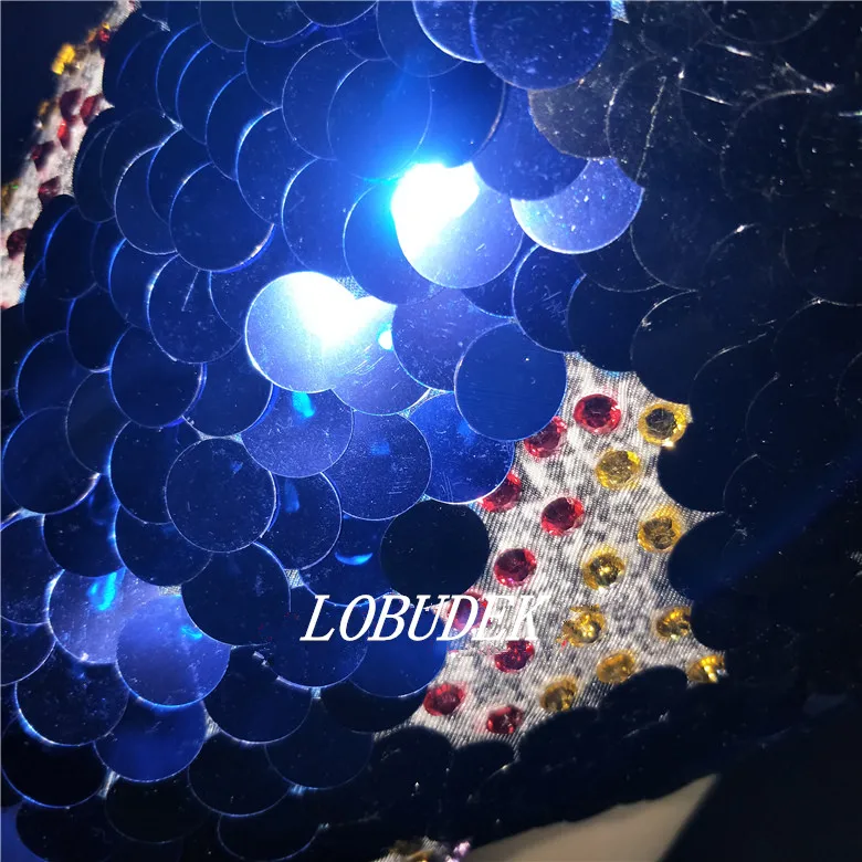 

Colorful Sequins Rhinestones Bodysuit Elastic Sleeveless Female Leotard Costume Bar Nightclub Singer Jazz Dance Team Stage Wear