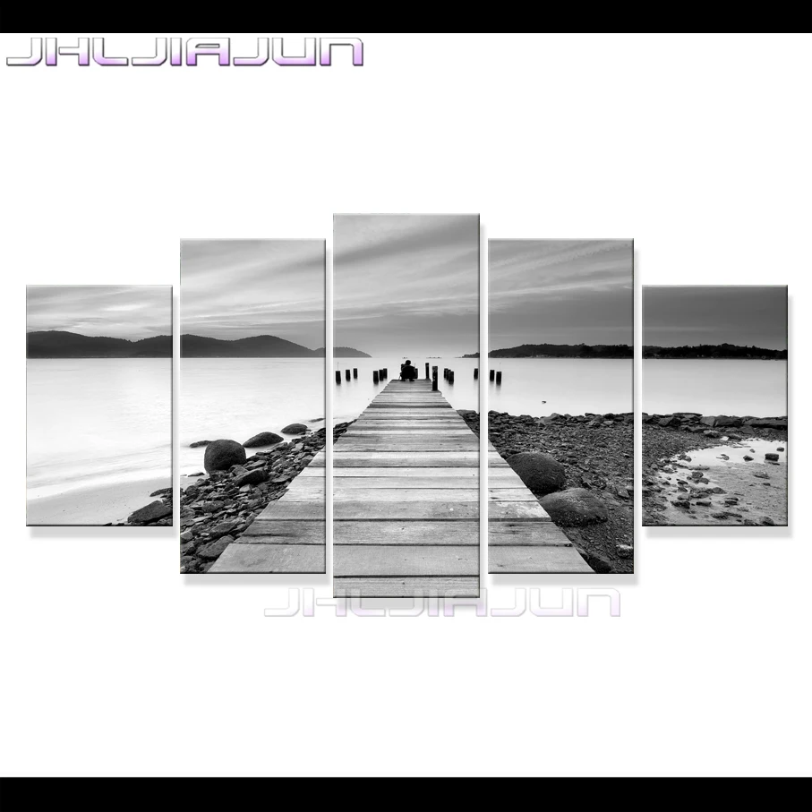 5 шт. Холст Искусство HD печать картина маслом вид на море нордический стиль