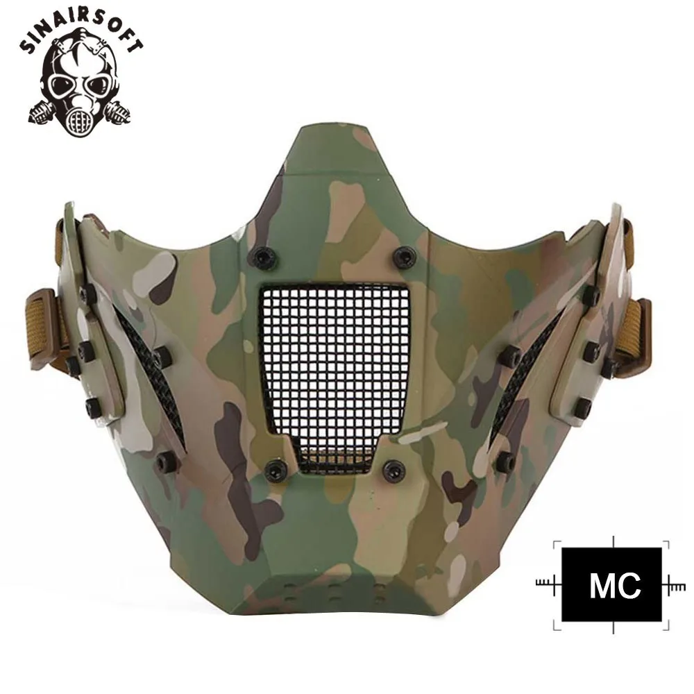 MC Iron Warrior Стиль маска Защитный Половина уход за кожей лица Уход за кожей лица Пластик маска в стиле милитари разгрузка для охоты и пейнтбола маска - Цвет: MC