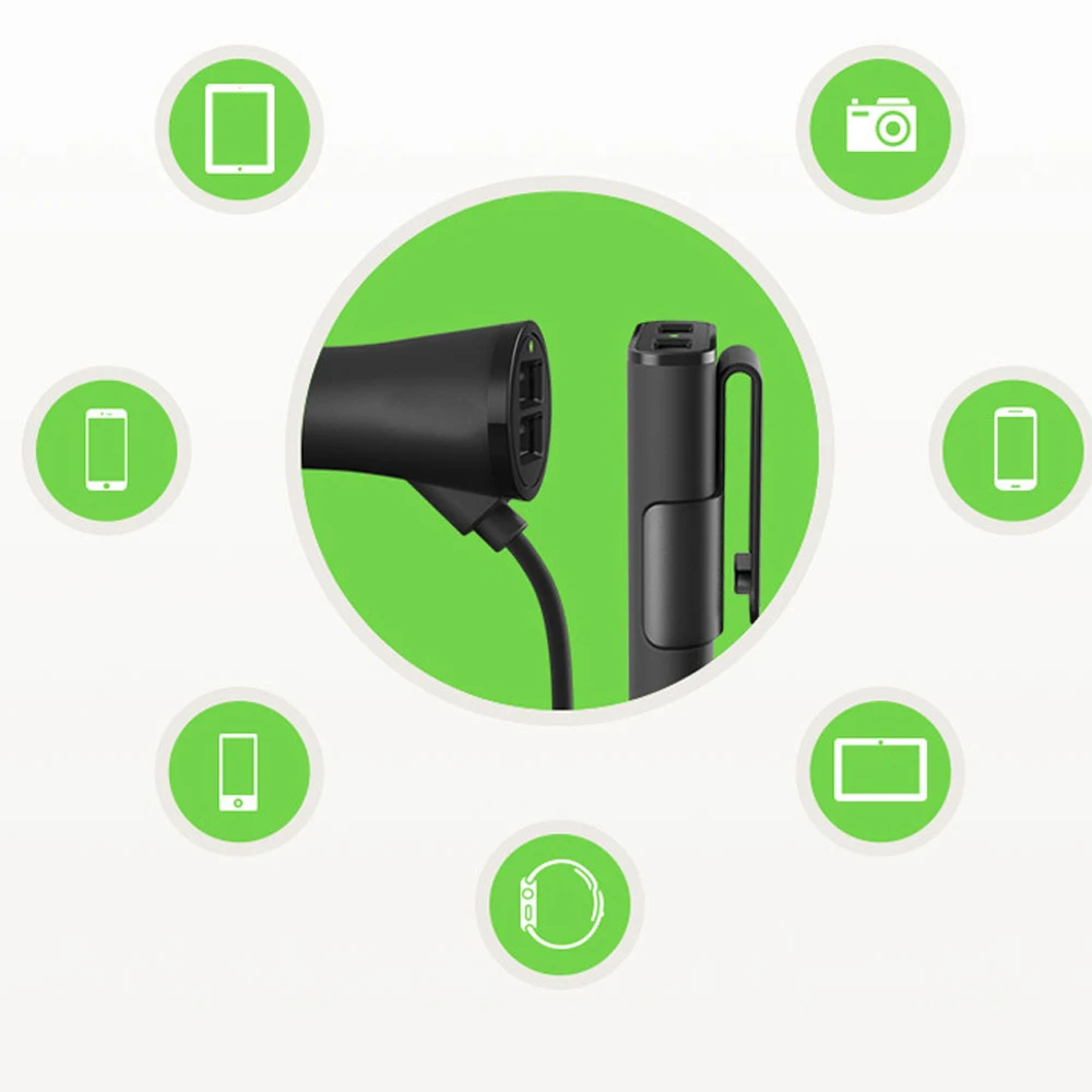 4 USB Порты и разъёмы автомобиля Зарядное устройство Quick Charge быстрой зарядки на