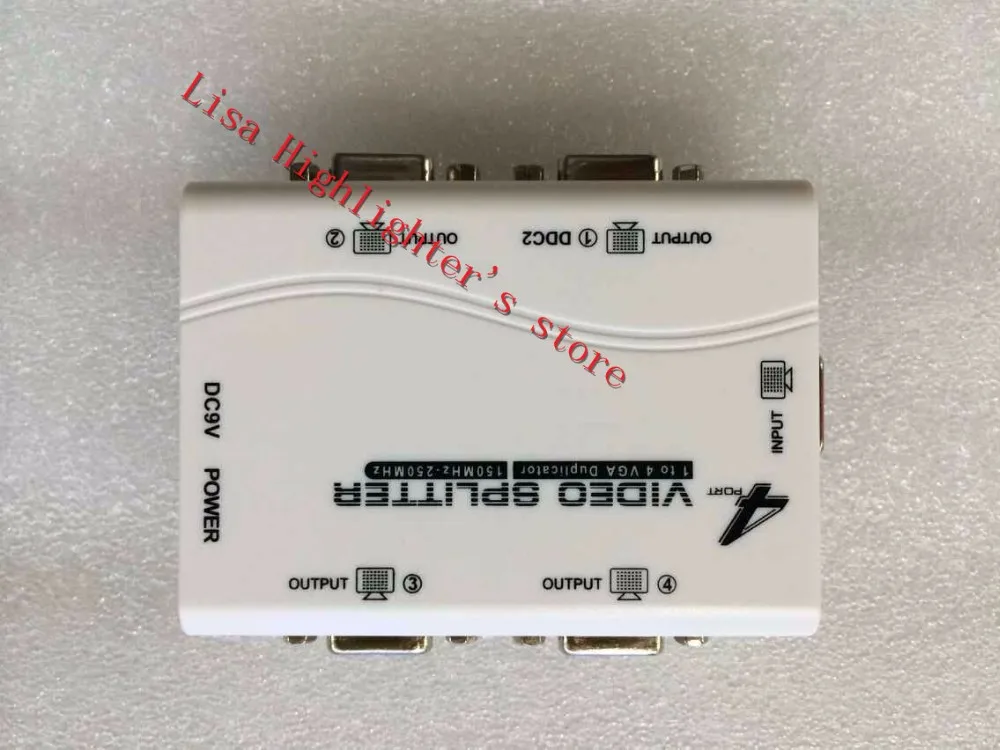 2pc White 1 to 4 ports way VGA video splitter duplicator 250mhz split screen device cascadedable Boots Video Signals up 65m | Электроника