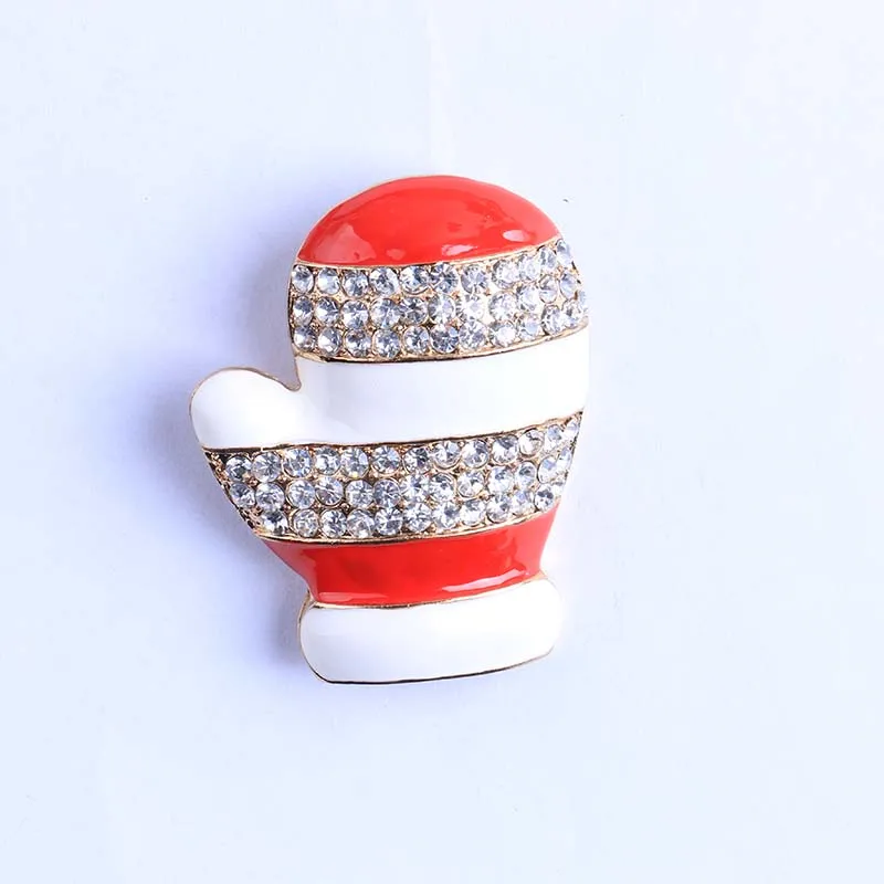 Креативные Мультяшные броши перчатки милые рождественские брошь со стразами