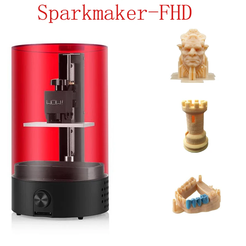 Sparkmaker принтер 3d части новейший FHD Смола 3d принтер высокого давления печать украшение приложение управление 25 мм/ч ЖК-дисплей/SLA 3d Принтер Комплект