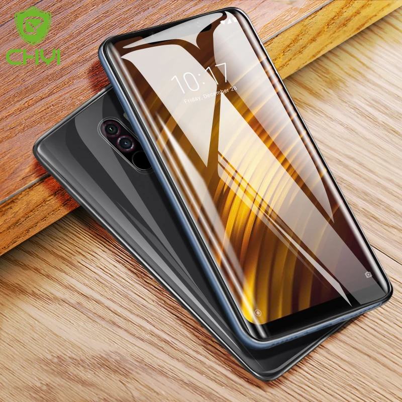 

CHYI 3D Curved Film For Pocophone F1 Screen Protector Full Cover Nano Hydrogel Film fit Arc screen With Tools Not Tempered Glass