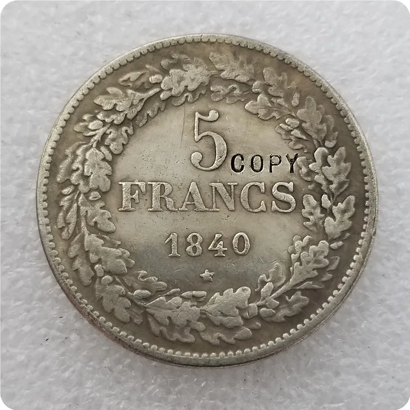 Копия копии 1832-1844 Бельгия 5 франков копия монет - Цвет: 1840