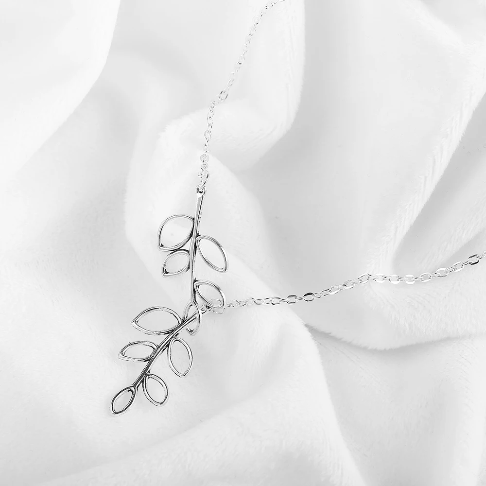Korean version of jewelry simple metal leaves necklace cross tassel short Necklaces &amp Pendants Vintage Necklace Women | Украшения и