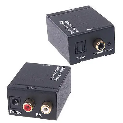 

Digital Optical Coax Coaxial Toslink to Analog RCA L/R Audio Converter Adapter F08331