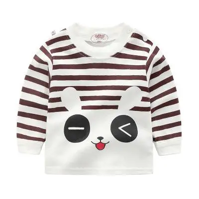 striped Новая дизайнерская детская футболка, детская одежда в полоску, одежда с длинными рукавами для маленьких девочек и мальчиков - Цвет: striped