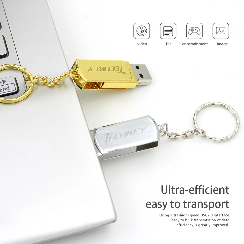 Новый usb флеш накопитель 64 ГБ TECHKEY 32 металлический маленький U диск флешка 2 0 USB