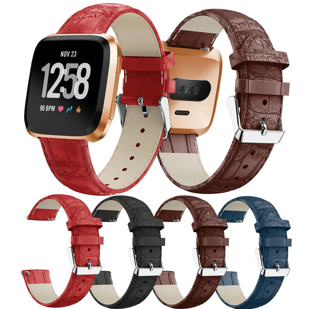 Для fitbit versa/versa Lite Edition натуральная кожа ремешок Ремешок Замена крокодил для часов