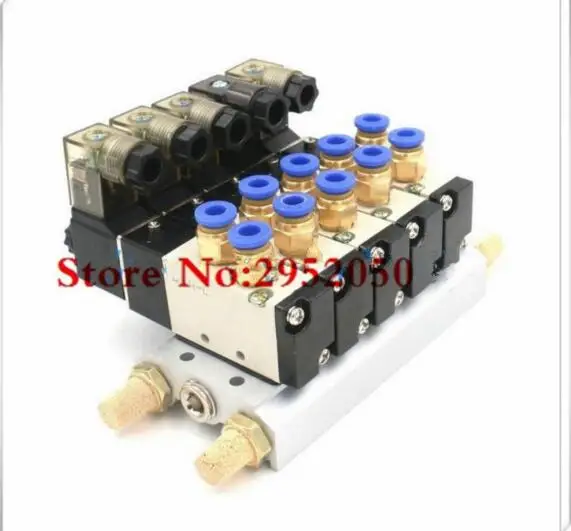 Airtac 5 Way 4V110 06 со светодиодным индикатором Quintuple электромагнитные СОЛЕНОИДНЫЕ