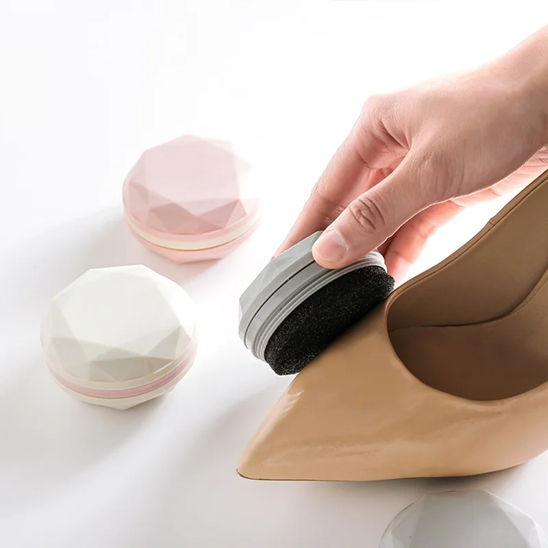 Портативная щетка для обуви двухсторонняя губка обувная бесцветная очистка от