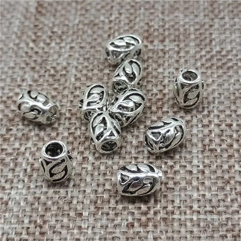14 штук искусственных серебряных бусин в форме листа для браслета ожерелья |