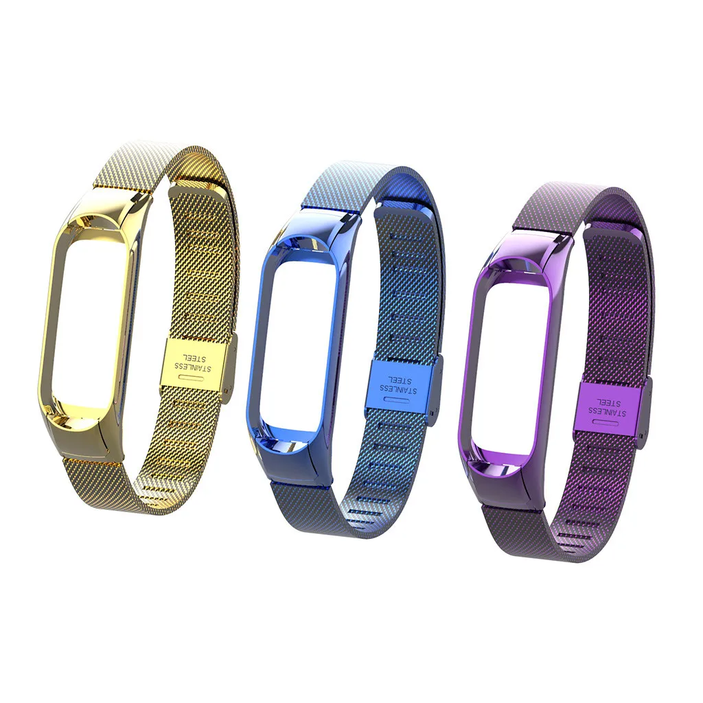 Для Xiaomi Mi Band 3 часы Миланская Магнитная Петля ремешок на запястье металлический