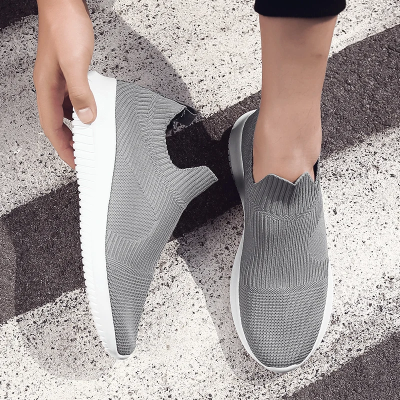 2020 Fashion Trendy Men Shoes Slip-on Comfortable Light Breathable Men's Sneakers Flying Weaving Walking Summer Casual | Обувь