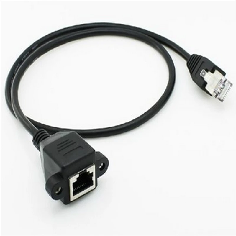 1 шт. 30 см 8 контактный кабель RJ45 штекер гнездо винт крепление на панель Ethernet LAN