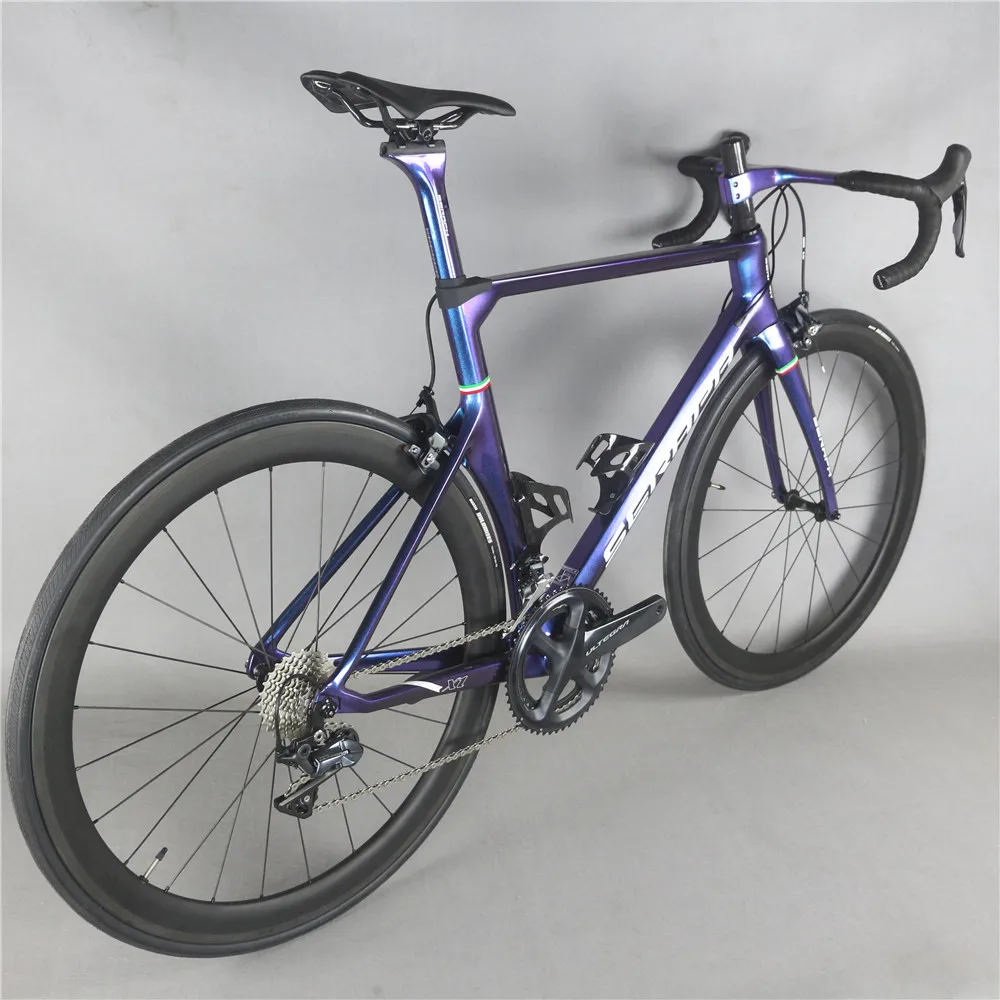 

New seraph chameleon painted complete bike inter cable with R8000 22 Speed Groupset carbon road bicycle TT-X1