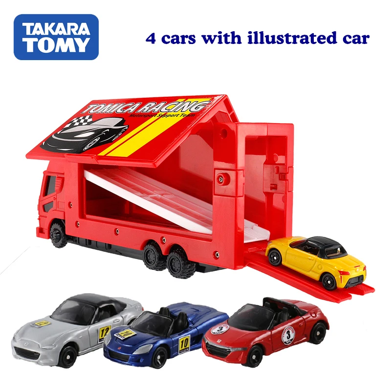 Takara Tomy Tomica большой гоночный транспортер модель комплект Honda Mazda Daihatsu литые