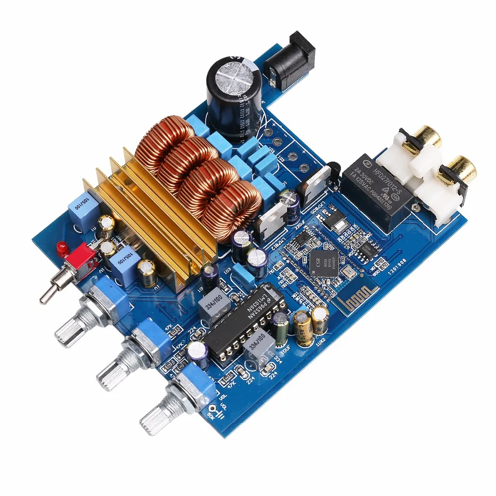 

DC24V 50W * 2 Class D 2.0 TPA3116+LM1036 Bluetooth CSR4.0 HIFI audio Amplifier Board Treble Bass Adjustment Audio Amplifier